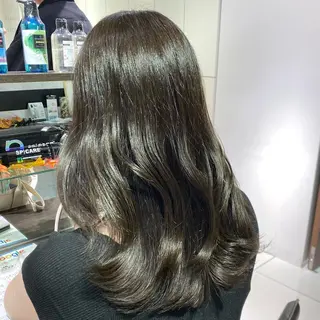 セミロング カラー ヘアアレンジ ブリーチなしカラー /ベージュ/安形翔のヘアスタイル