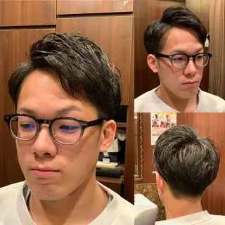 ミディアム HIRO銀座　バーバーショップ丸の内所属・ヒロ銀座 林のヘアスタイル