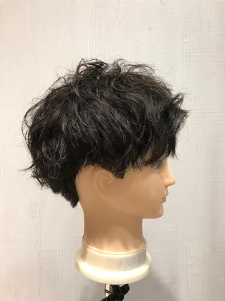 パーマ メンズ 宮下 弦也のヘアスタイル