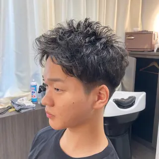 ミディアム パーマ 染谷 周のヘアスタイル