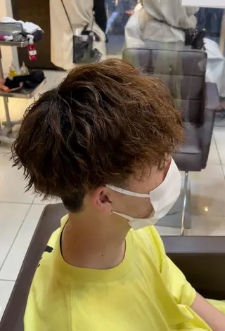 ショート パーマ メンズ 静岡/草薙パーマ メンズバレイヤージュのヘアスタイル