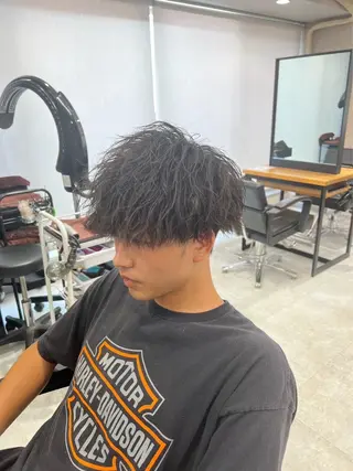 ミディアム パーマ メンズ 小鹿 大翔のヘアスタイル