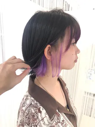 ミディアム カラー GO TODAY SHAiRE SALON岡山所属・Sana/ 耳ツボ/インナーのヘアスタイル