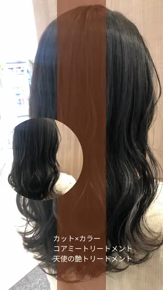 セミロング カラー 艶質改善/縮毛矯正 ササキナツミのヘアスタイル