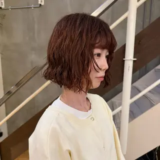 ミディアム パーマ 松尾 知晃のヘアスタイル