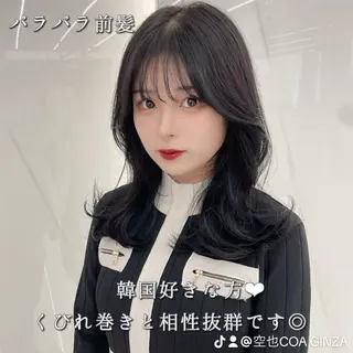 ミディアム カラー COA GINZA 空也/前髪/顔まわりのヘアスタイル