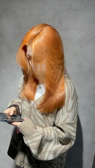 ロング カラー 🇰🇷ハイトーン× 韓国レイヤー레이어드のヘアスタイル