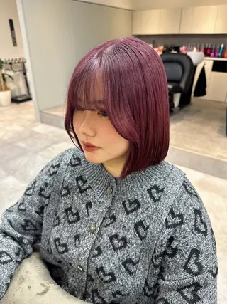 ショート カラー 透明感カラー🩵 レイヤーカット/韓国のヘアスタイル