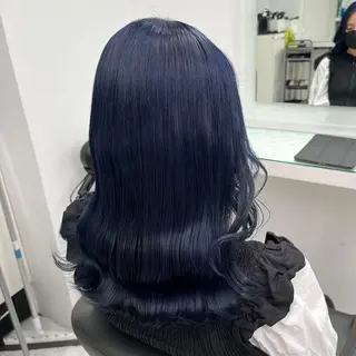 セミロング カラー ワインレッド 🍒KAHOのヘアスタイル