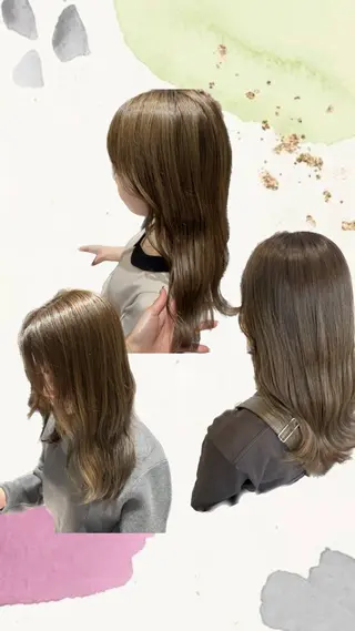 ロング カラー ヘアアレンジ 垢抜け韓国風ヘア カラーMIKUのヘアスタイル