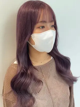 セミロング カラー 🪐韓国ラベンダー艶 カラー/加野彩果🪐のヘアスタイル