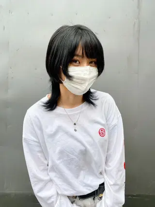 ショート カラー レイヤーウルフ エクステ磯部のヘアスタイル