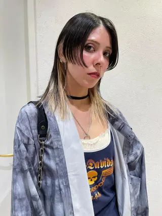 セミロング カラー 似合わせ レイヤー須川のヘアスタイル