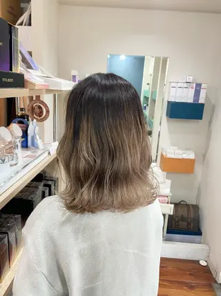 ミディアム カラー 髪質改善/ストレート /透明感/西川奈穂のヘアスタイル
