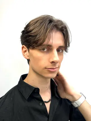 ショート メンズ ダウンパーマ韓国ヘア 片岡駿のヘアスタイル