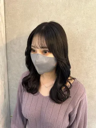 セミロング カラー 新宿/韓国風レイヤー 髪質改善/渋谷直樹のヘアスタイル