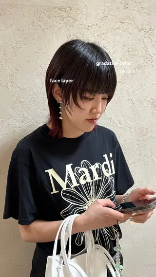 ミディアム カラー v-lab studio所属・韓国レイヤーカット/ 艶カラー/ noaのヘアスタイル