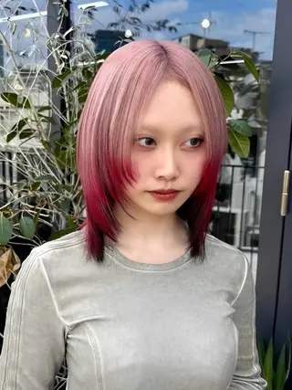 ミディアム カラー ミリ/原宿/ハイ トーンカラー💫のヘアスタイル
