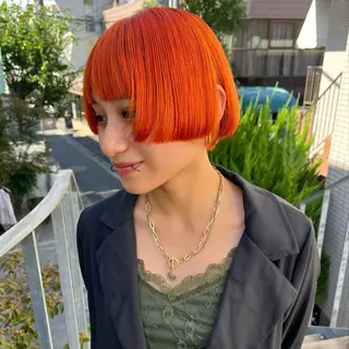 ショート カラー ボブハイトーン🦖 デザインMAMIのヘアスタイル