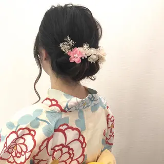 セミロング ヘアアレンジ 平川 友希子のヘアスタイル