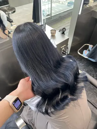セミロング カラー 韓国ヘア🖤/透明感 shihoのヘアスタイル