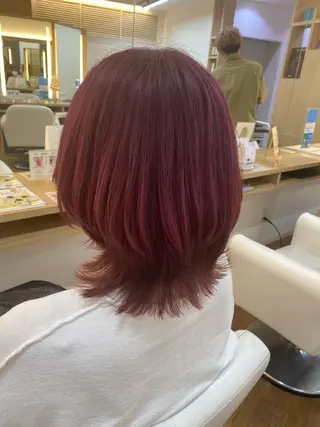 セミロング カラー ヘアアレンジ 韓国ヘア sasugaのヘアスタイル