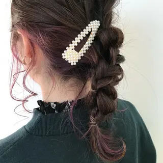 ヘアアレンジ なつき/艶ピンク/ girly hairのヘアスタイル