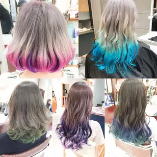 ミディアム カラー ヘアアレンジ モテ髪透明感❤️ デイズヘアカラーのヘアスタイル