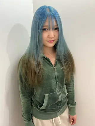 ロング 💥ウルフカット デザインあんな💥のヘアスタイル