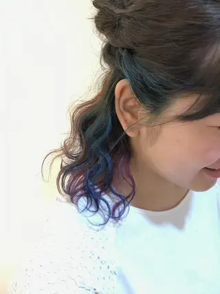 ミディアム カラー 湯浅 了一のヘアスタイル
