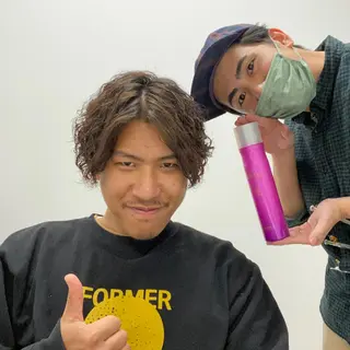 ミディアム パーマ メンズ シェアサロンReco-リコ- 今泉パークサイド店所属・メンズパーマ専門★★ ナカゾノのヘアスタイル