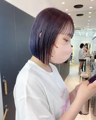 ミディアム カラー ♥️ボブ韓国風ヘア ♥️久保田夢美のヘアスタイル