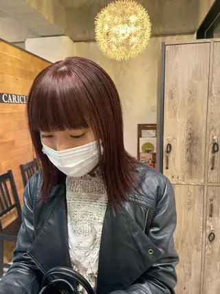 ミディアム カラー 田中 あやなのヘアスタイル