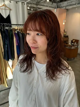 セミロング カラー パーマ Hayashi Shioriのヘアスタイル