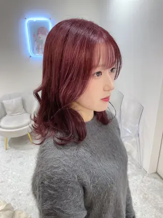 ミディアム カラー Aster れおんのヘアスタイル