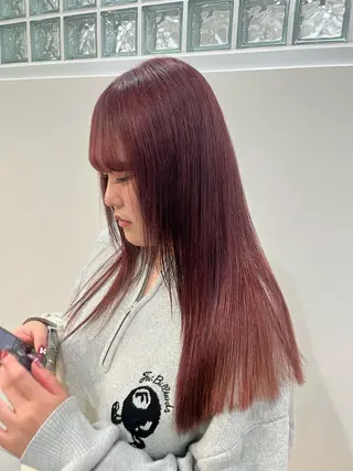 ロング カラー ボブ/ハイトーン特化 solua上本町のヘアスタイル