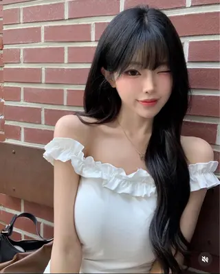 ロング カラー パーマ ヘアアレンジ メンズ キッズ 上品＆韓国風 🥀海心🥀のヘアスタイル