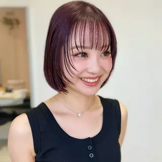 ショート 暖色カラー/艶カラー レイヤー/マツパのヘアスタイル