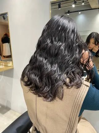 セミロング パーマ 【arc】Ruri コテ巻き風パーマのヘアスタイル