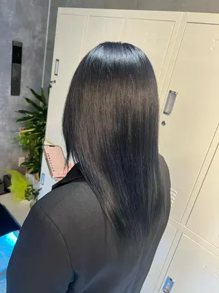 セミロング カラー 👑垢抜け韓国ヘア ハッシュカット唯澄のヘアスタイル