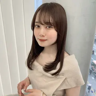 セミロング カラー 透明感カラー 🩰あさのヘアスタイル