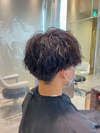 パーマ メンズ スパイラル波巻き パーマ井本汰壱のヘアスタイル