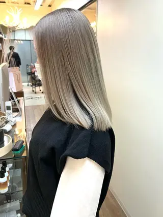 ミディアム 艶髪ハイトーンカラー ☆MASAのヘアスタイル