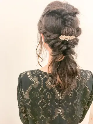 セミロング ヘアアレンジ 横浜🍒カット エクステ/RIEのヘアスタイル