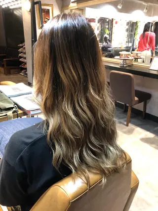 ロング カラー 縮毛矯正/ 髪質改善/浅見拓哉のヘアスタイル