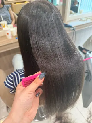 ロング カラー パーマ 韓国ヘアメイク🎀/ 縮毛矯正✨山本媛香のヘアスタイル