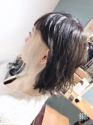 ミディアム カラー ブリーチカラー🌈 嘉名 真樹のヘアスタイル