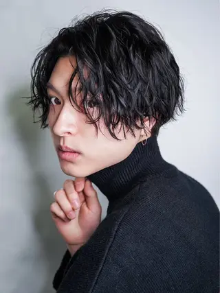 ミディアム ⭐️メンズ特化⭐️ パーマ カラーのヘアスタイル