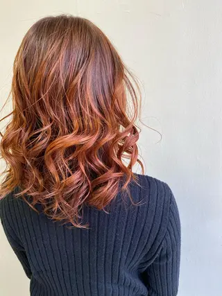 ミディアム カラー hair &eye LAWE.店長のヘアスタイル