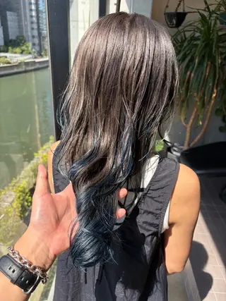 ミディアム カラー 似合わせカット レイヤーボブウルフのヘアスタイル
